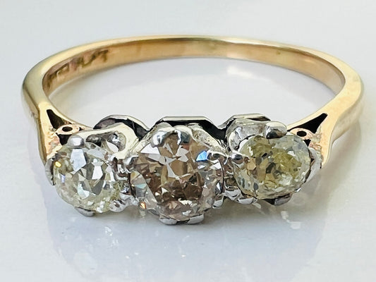 Antique 18ct Gold Three-Stone Diamond Ring