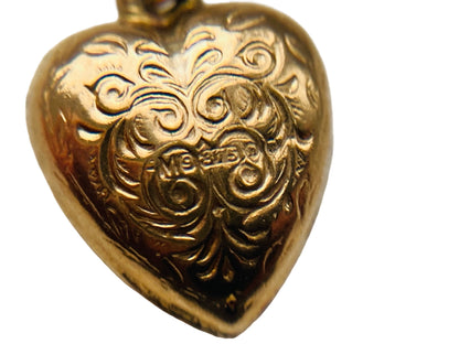 Vintage 9ct Gold Heart Pendant or Charm