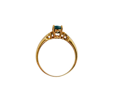 9ct Gold Topaz & Diamond Ring