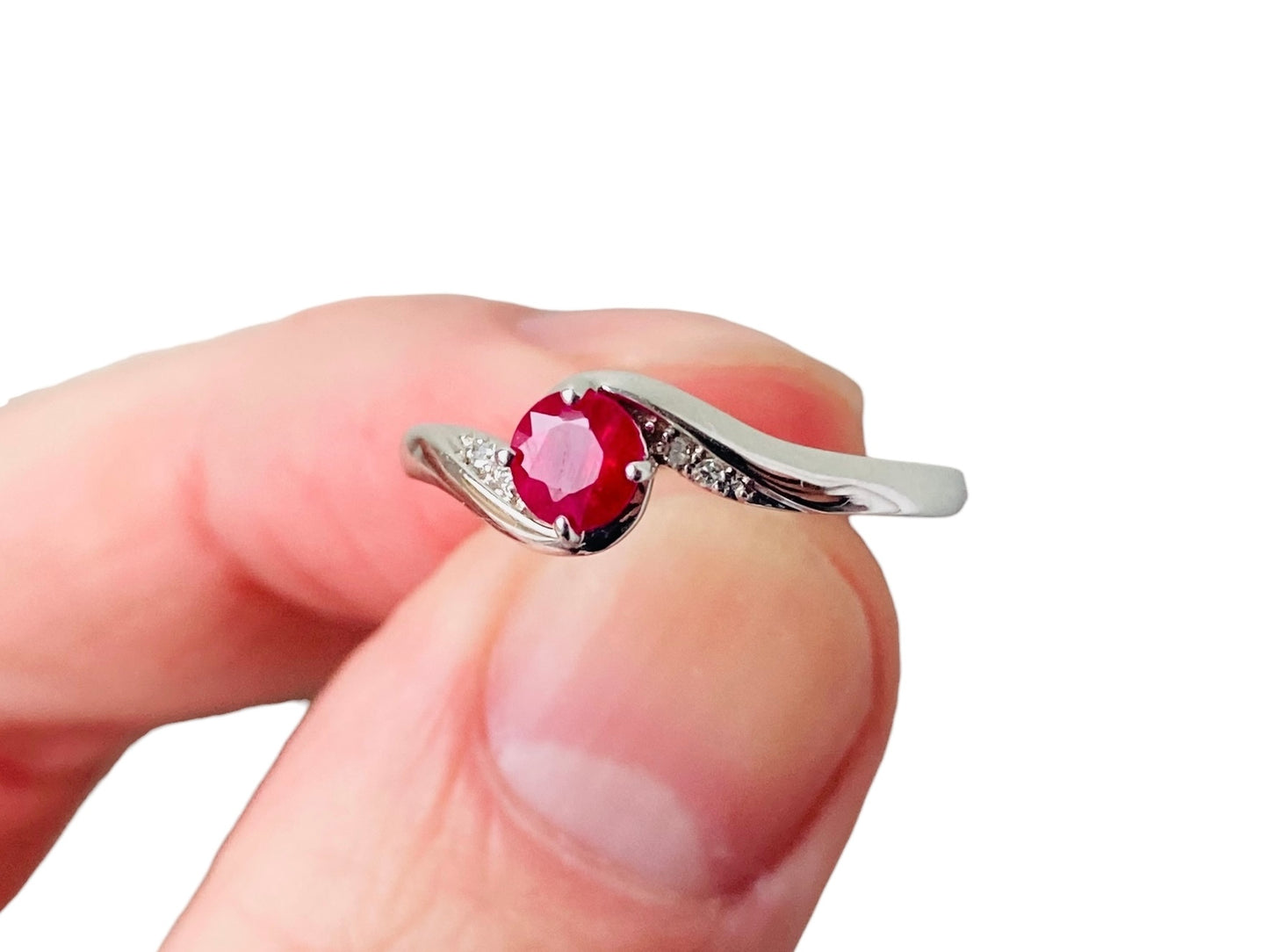 9ct Gold Ruby & Diamond Stacking Ring