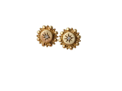 Vintage 9ct Gold Diamond Earrings