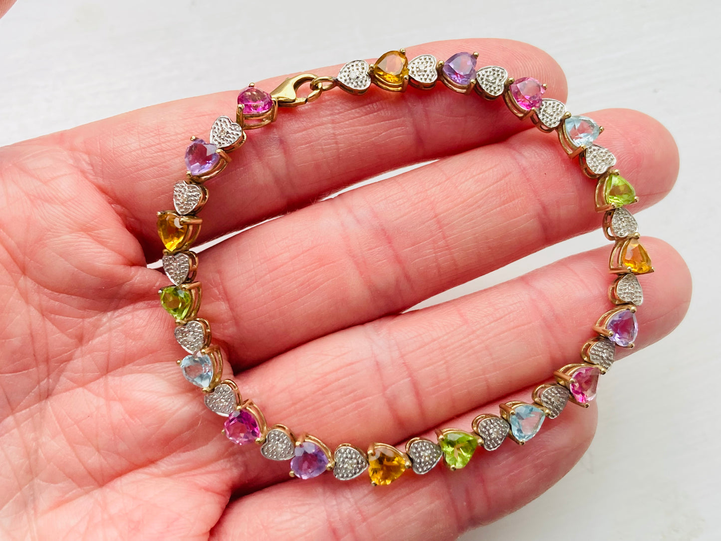 9ct Gold Multi Gemstone Bracelet