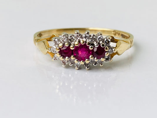 18ct Gold Ruby & Diamond Ring