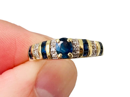 14ct Gold Sapphire & Diamond Ring