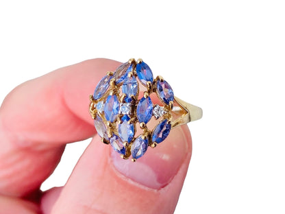 9ct Gold Tanzanite & Diamond Ring