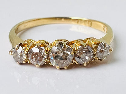Antique 18ct Gold Five-Stone Diamond Ring