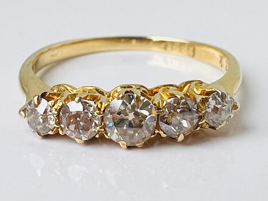 Antique 18ct Gold Five-Stone Diamond Ring