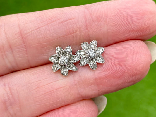 9ct Gold Diamond Earrings