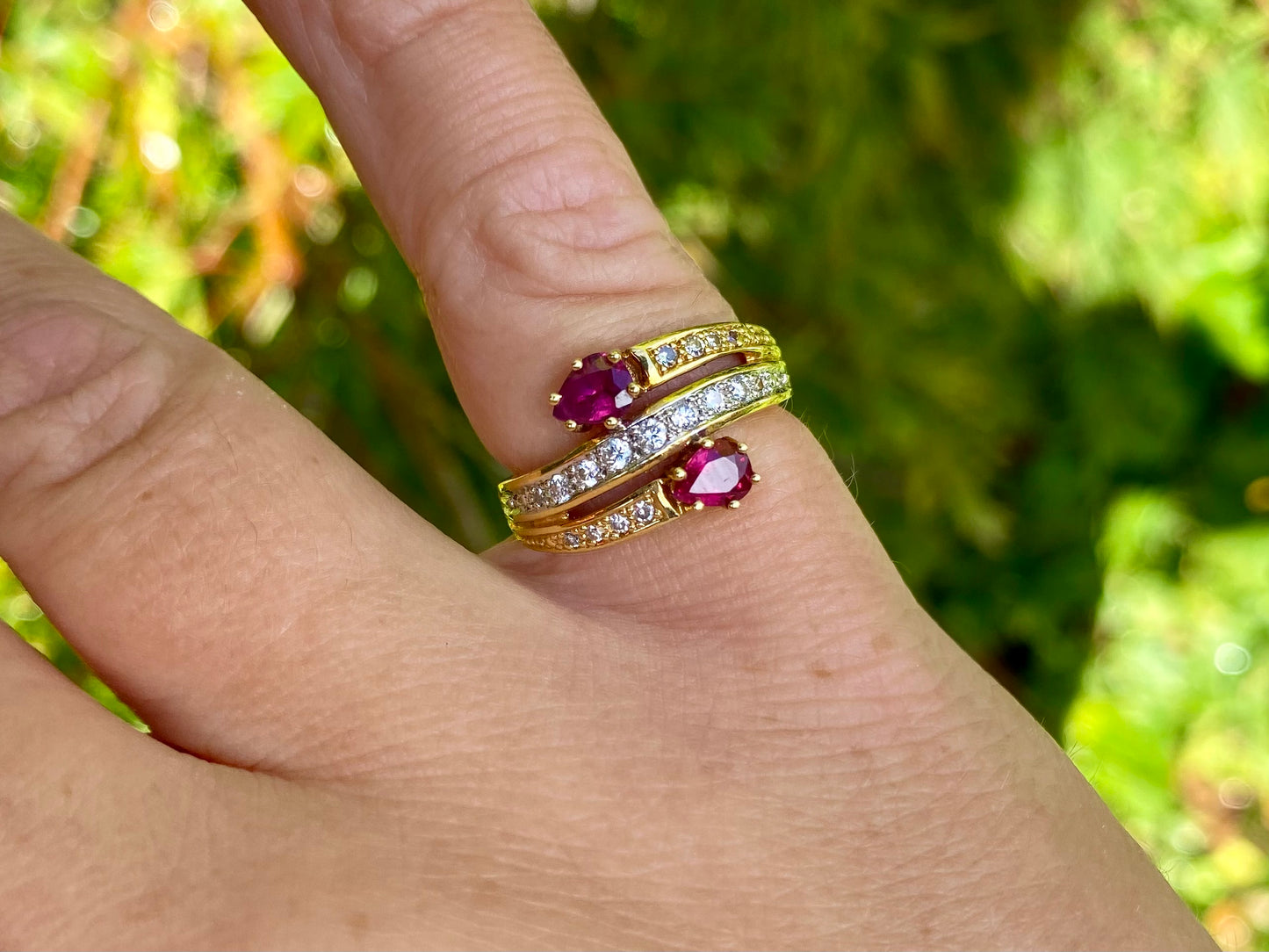Vintage 18ct Gold Ruby & Diamond Ring