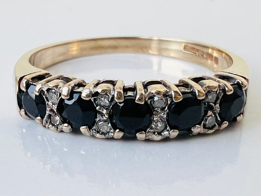 9ct Gold Sapphire & Diamond Ring