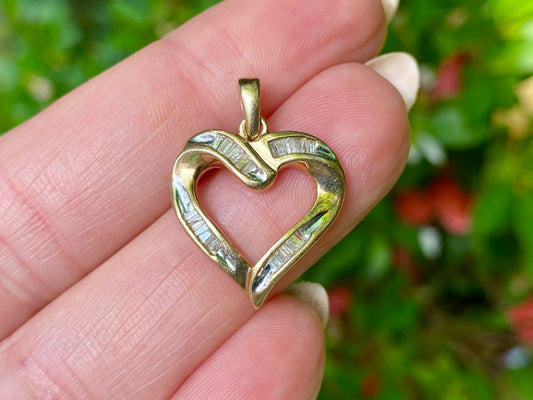 10ctct Gold Diamond Heart Pendant
