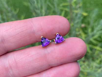 9ct Gold Amethyst Earrings