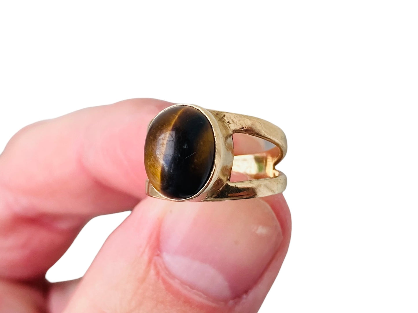 Vintage 9ct Gold Tigers Eye Ring