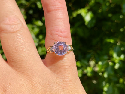 9ct Gold Pink Kunzite & Diamond Ring