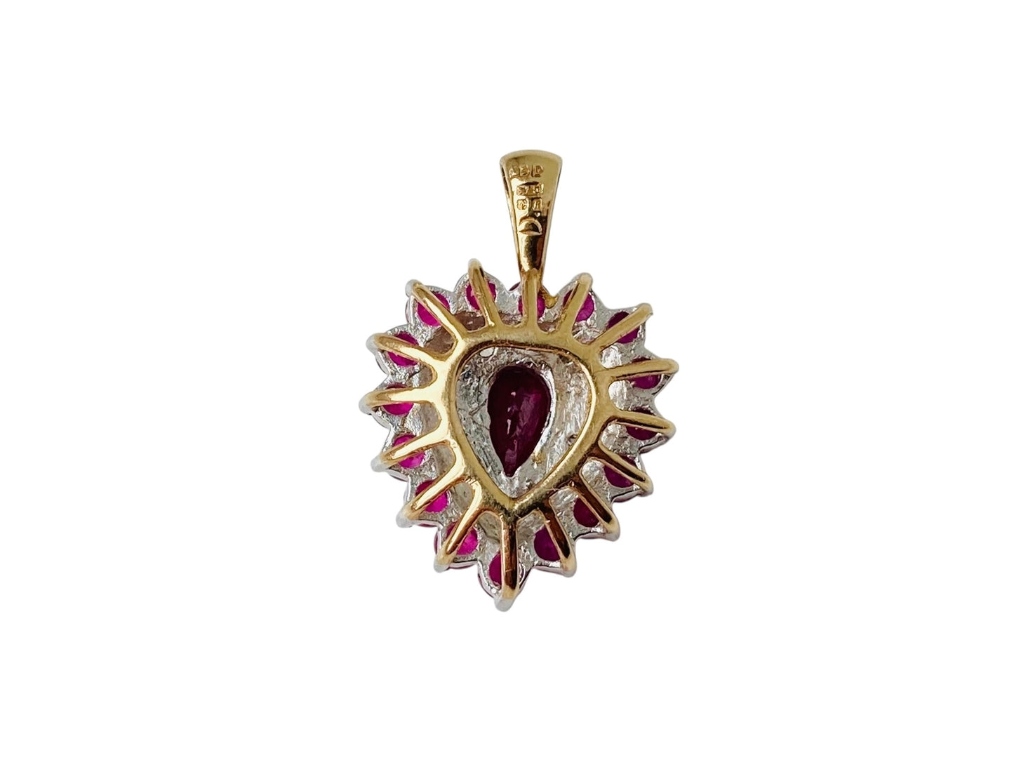 9ct Gold Ruby & Diamond Heart Pendant