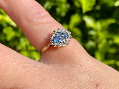 9ct Gold Sapphire & Diamond Ring