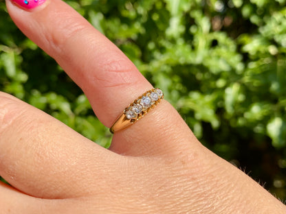 Antique Victorian 18ct Gold Five-Stone Diamond Ring