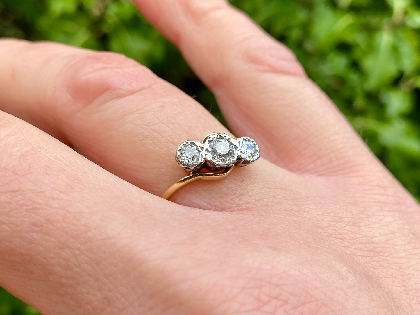 Antique 18ct Gold Three-Stone Diamond Ring