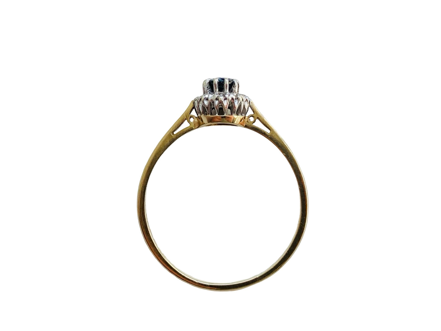 Vintage 9ct Gold Sapphire & Diamond Ring