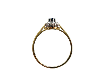 Vintage 9ct Gold Sapphire & Diamond Ring