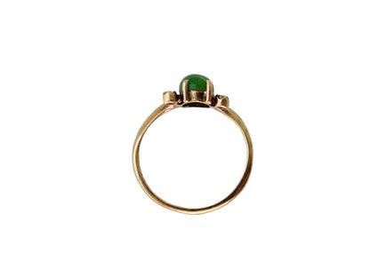 Vintage 9ct Gold Jade & Diamond Ring