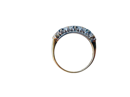 Vintage 9ct Gold Topaz & Diamond Ring