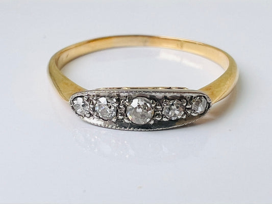 Antique 18ct Gold Five-Stone Diamond Ring