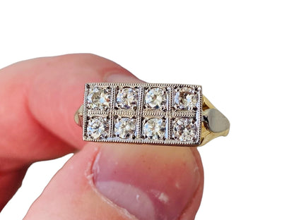 Vintage 18ct Gold Eight-Stone Diamond Ring