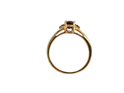 9ct Gold Garnet & Orange Diamond Ring