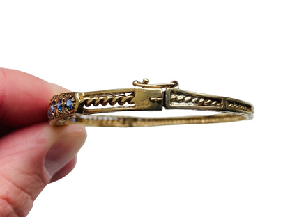 9ct Gold Sapphire & Diamond Bangle