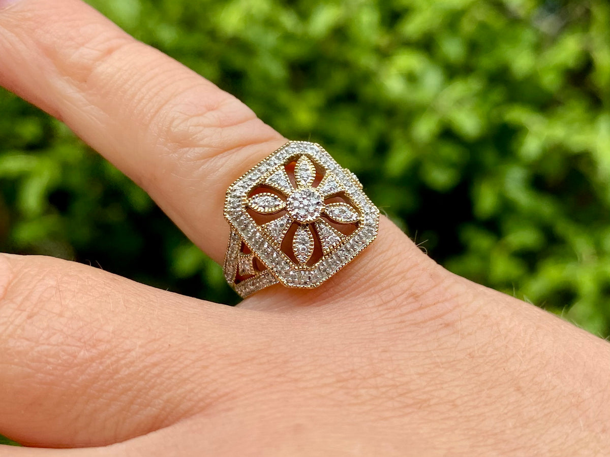 9ct Gold Diamond Cluster Ring