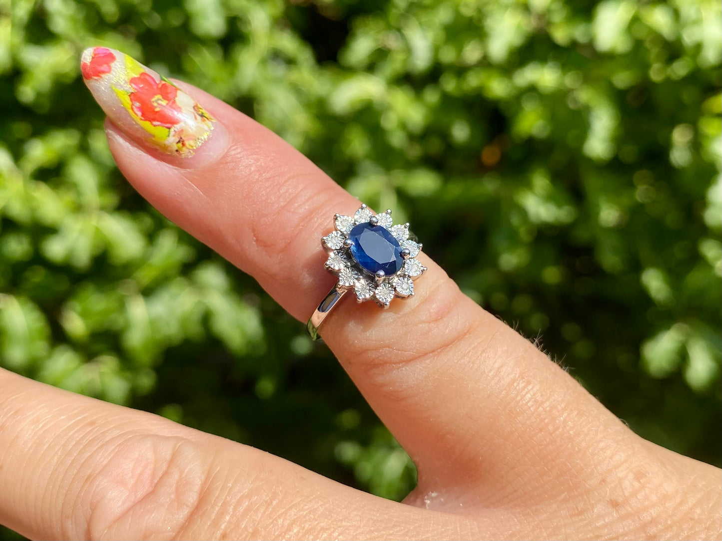 9ct Gold Sapphire & Diamond Ring