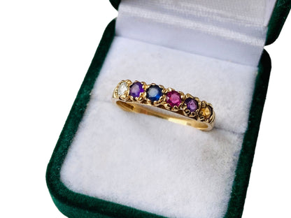 9ct Gold Multi Gemstone Ring