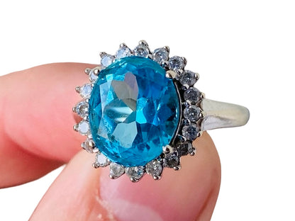 9ct Gold Topaz & Diamond Ring
