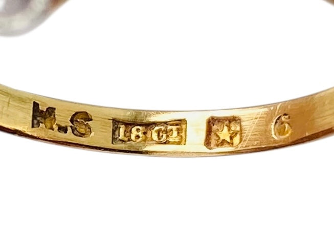 Antique 18ct Gold Diamond Daisy Ring