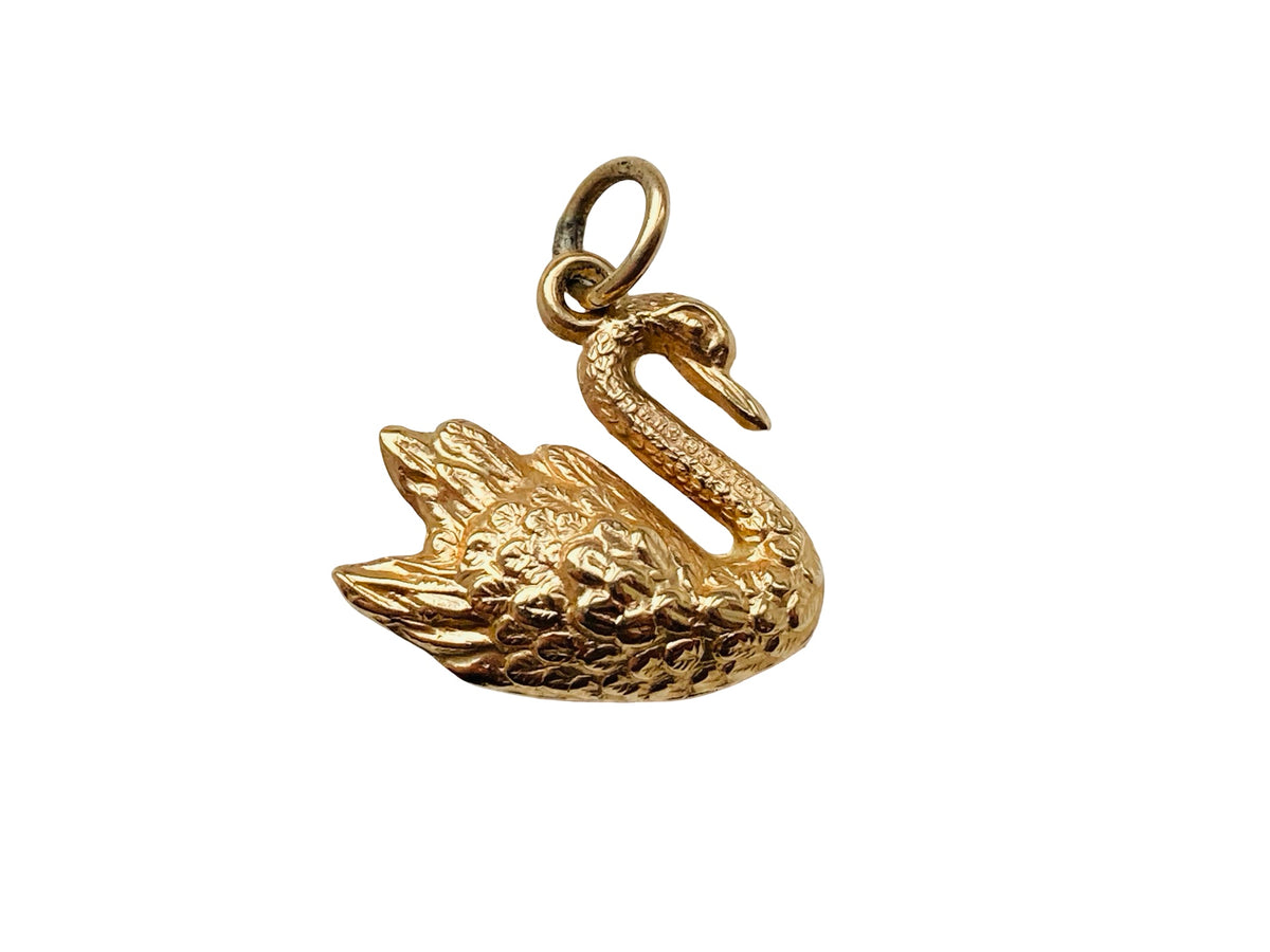 Vintage 9ct Gold Swan Pendant or Charm