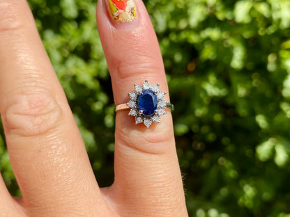 9ct Gold Sapphire & Diamond Ring