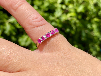 9ct Gold Pink Ruby & Diamond Ring