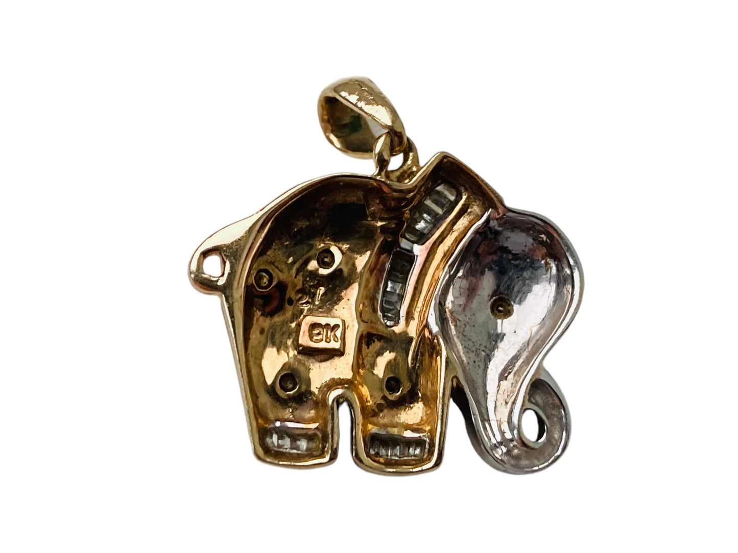 9ct Gold Diamond Elephant Pendant