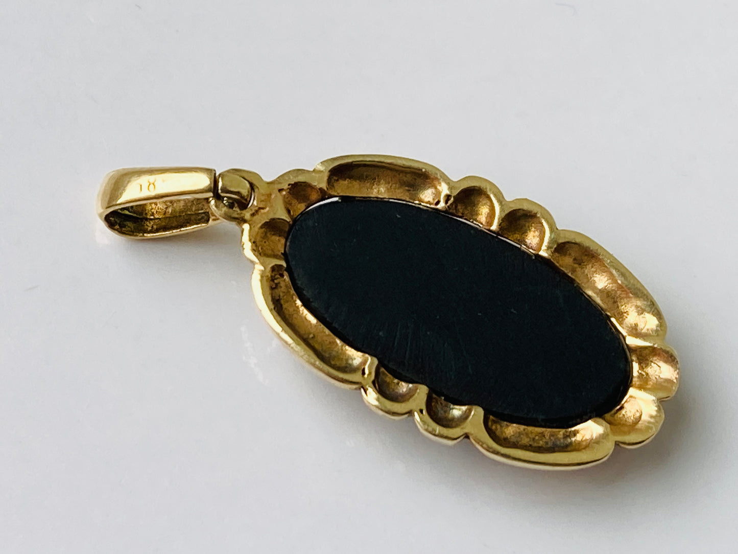 14ct Gold Black Opal Doublet Pendant