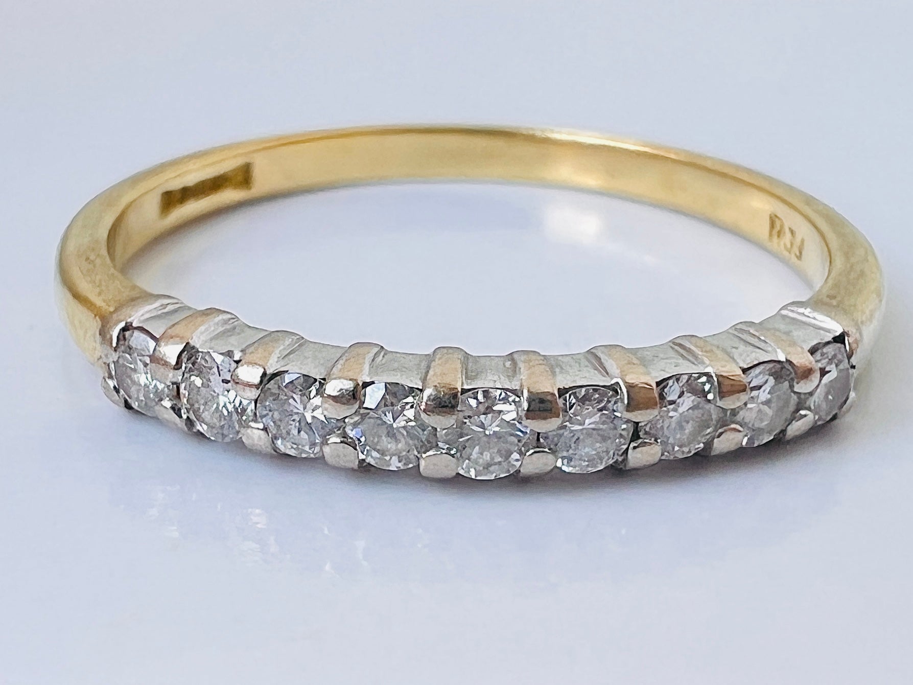 18ct Gold Nine-Stone Diamond Stacking Ring – Ring-Life