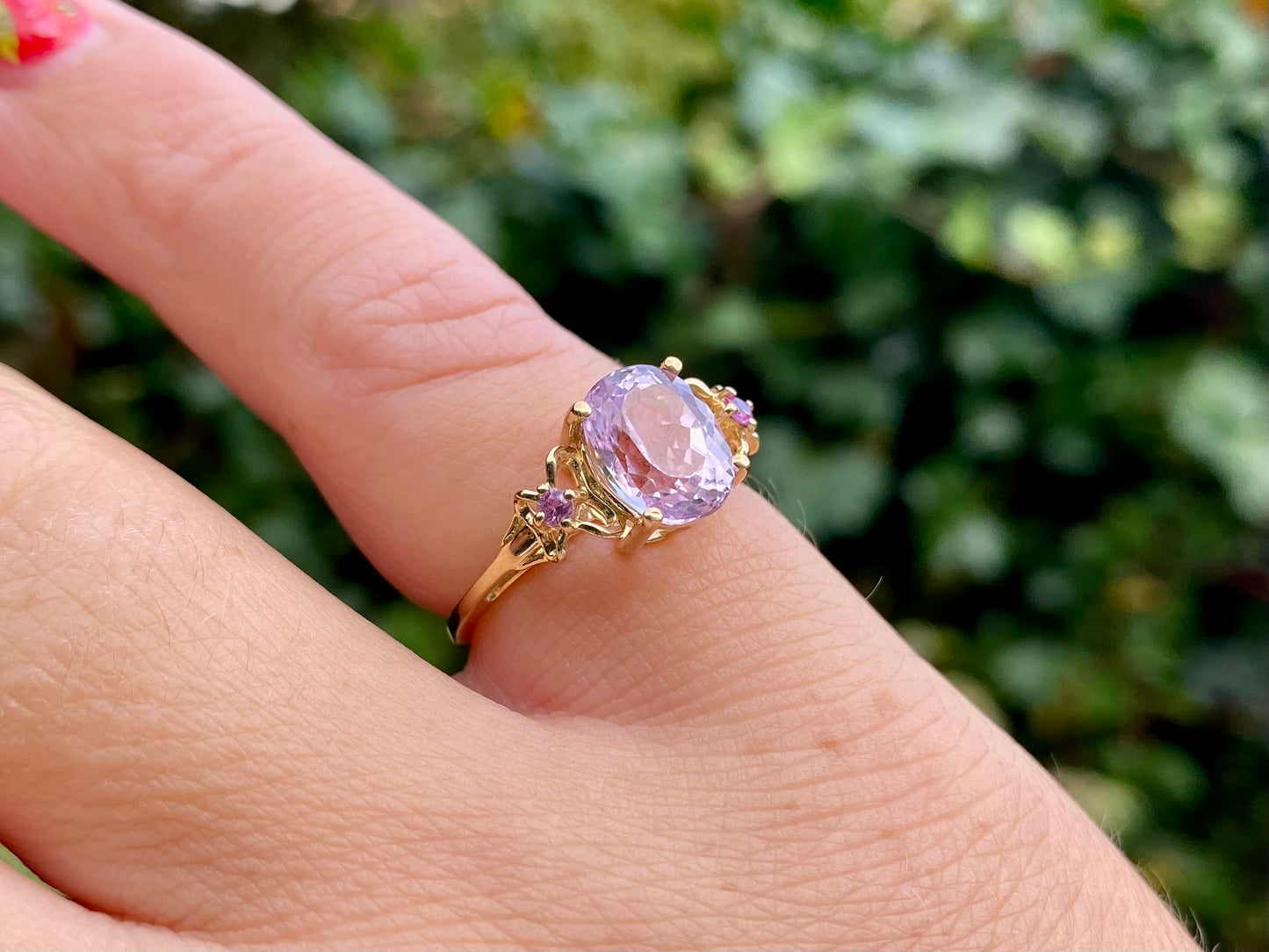 9ct Gold Pink Topaz & Pink Sapphire Ring