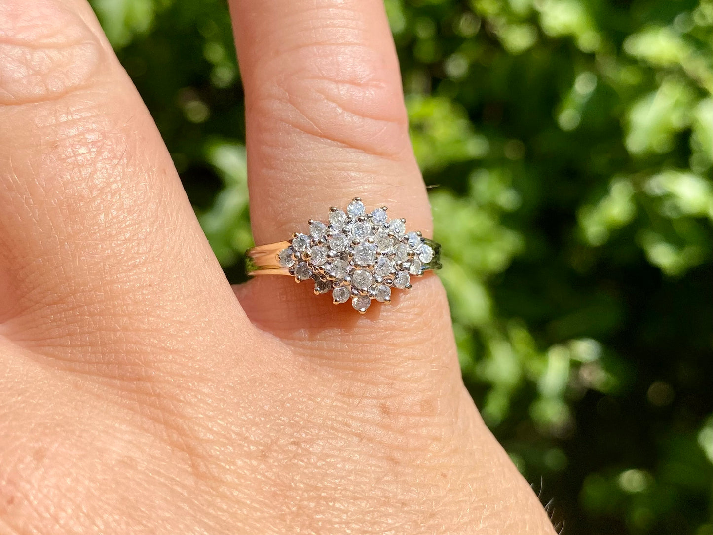 9ct Gold 0.50ct Diamond Cluster Ring