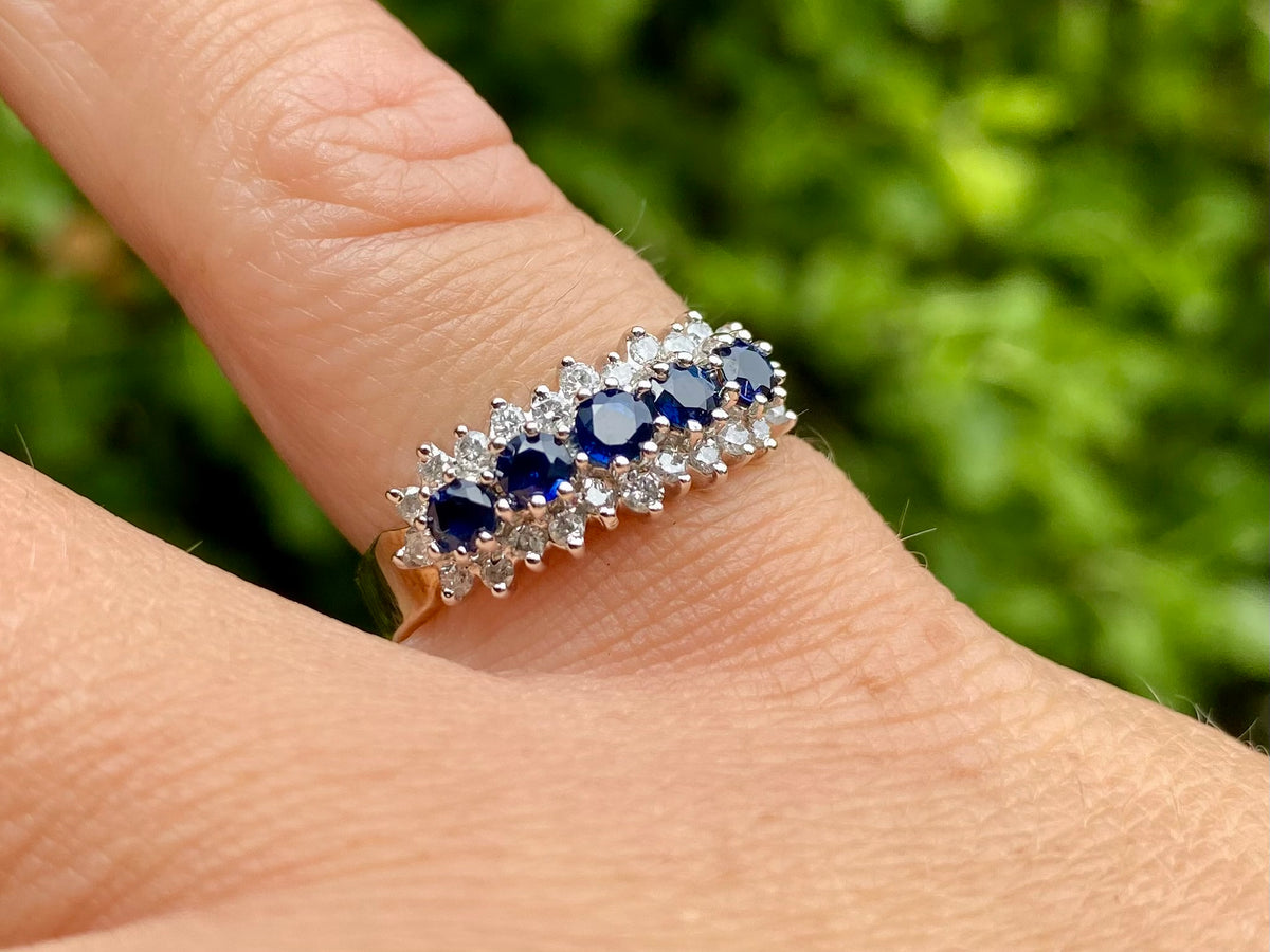 9ct Gold Sapphire & Diamond Ring