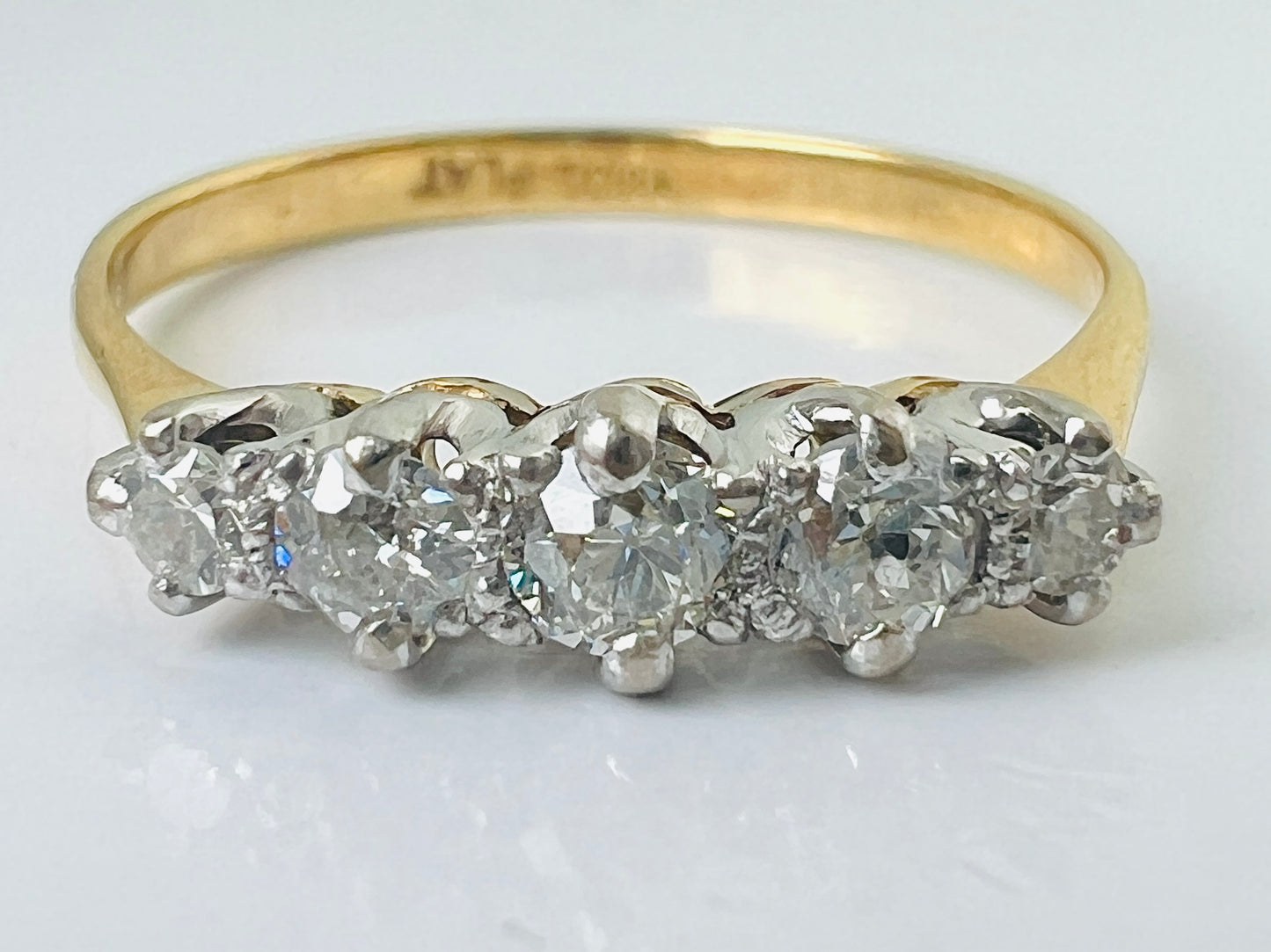 Vintage 18ct Gold Five-Stone Diamond Ring