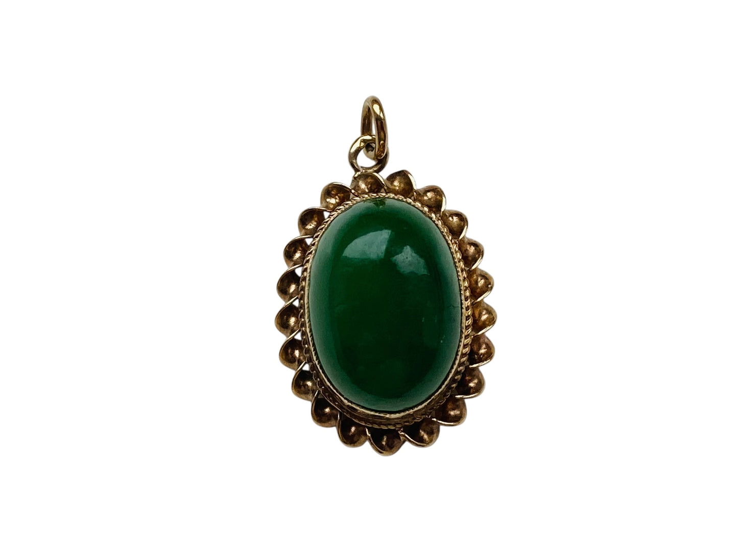 Vintage 9ct Gold Jade Pendant
