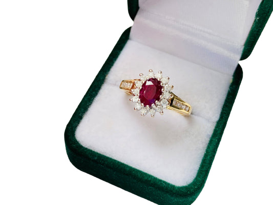 18ct Gold Ruby & Diamond Ring