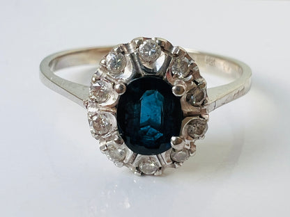 Vintage 18ct Gold Sapphire & Diamond Ring