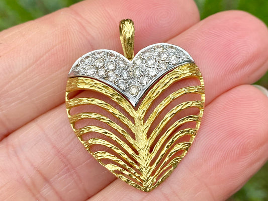 Vintage 18ct Gold Diamond Pendant