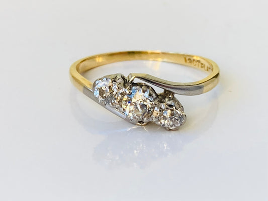 Antique 18ct Gold Three-Stone Diamond Ring